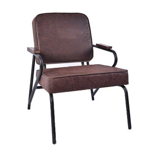 Coffee Shop Chair Home Accent Armchair Leather Living Room Chair