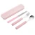 Import Colored Students Cutlery Set Wheat Straw Spoon Chopsticks Fork Set /Travel Camping Flatware Set from China