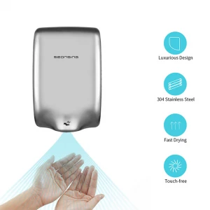 Commercial Efficient Electric Hand Dryer for Bathrooms Home Industrial, High Speed Automatic Hand Dryer Stainless Steel for Rest
