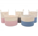 Cotton Rope Basket - 100% Woven Knitted Blanket Basket - - For Laundry, Toys, Storage, Undergarments, Cloths, Books, Blanket