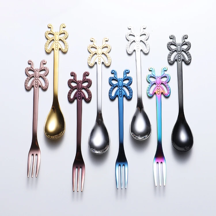 Creative stainless steel coffee spoon music cocktail spoon fork