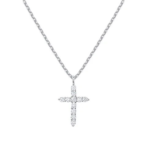 Buy Cross Faith Pendant Necklaces 18k Gold Plated 925 Silver Cubic ...