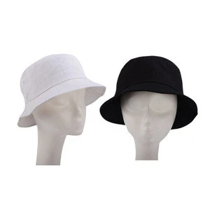 custom adult plain white cotton bucket hat for summer