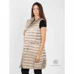 Custom Button Puffer Puffy Travel 90% Duck Feather Women Down Long Vest Outdoors