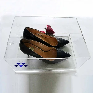 Custom clear acrylic box shoe display cases perspex display cases