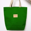 Custom High Quality Reusable Cotton Canvas Shopping Tote Bag with Handles Green