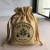 Custom Logo Embroidery Jute Hessian Burlap Gift Drawstring Bag Soft Beige Jute Coffee Tea Packaging Bag