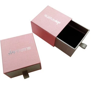 Custom logo paper cardboard drawer velvet insert jewellery packaging jewelry box