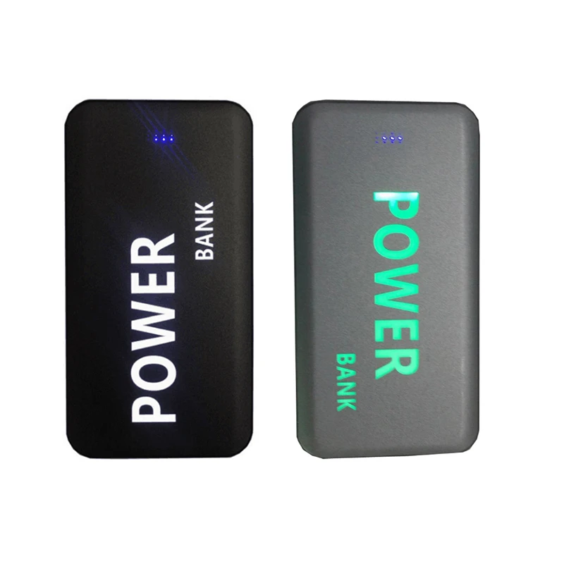Custom Logo Portable Power Bank for Gift Set Mobile Phone 5000mAh External Battery Charger with LED Lamp Lithium Power Supply