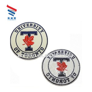Custom logo printed self adhesive football club embroidered woven patches for clothing