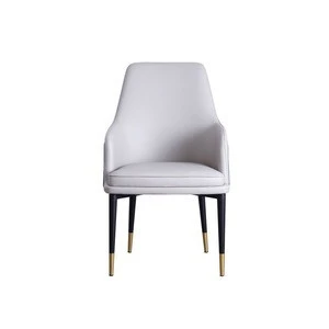 Custom luxury hotel restaurant leather chair restaurant living room stainless steel dining chair
