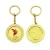 Import Custom metal gold keychain,Gold metal keychain custom,Double side round metal keychain from China