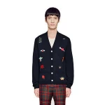 Custom OEM & ODM Long Sleeve Knit Embroidered Cardigan Featuring Jacquard Men's Sweaters Knitted