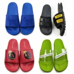 Custom Printed Pink Slides And Slippers Customize Your Own Footwear Pvc Slipper 7Foot Plastic Tube Slide Mens Rubber Only One