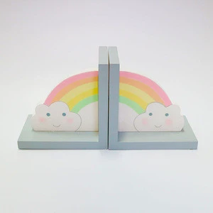 Custom Rainbow Unicorns Wooden Bookends Decorative