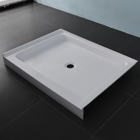 Custom white acrylic reinforced with fiberglass shower base
