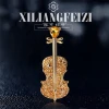 Custom wholesale crystal pin new design temperament violin clothing accessories brooch