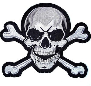 Customizable  large skull embroidery  patches