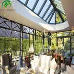 Customized aluminum commercial sunroom glass house prefabricated glass house