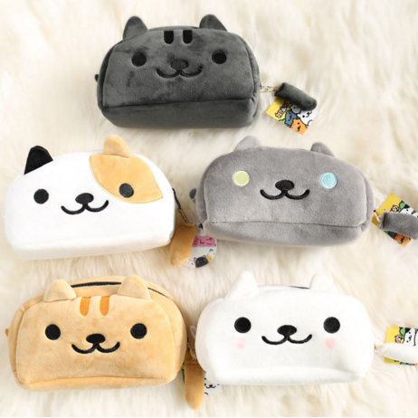 Cute Cat Plush Bag Pen Bag Pencil Case Pouch Kids