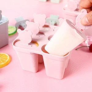 Cute DIY combination plastic Covered ice tray Popsicle ice cream bar mold