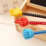 Cute Gestures Fingers Eraser Wooden Cartoon Novelty Standard Charcoal Pencils For School Supplies Kids Gift Student Reward
