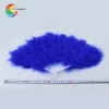 Delicate 25 staves fluffy blue feather fan for dance
