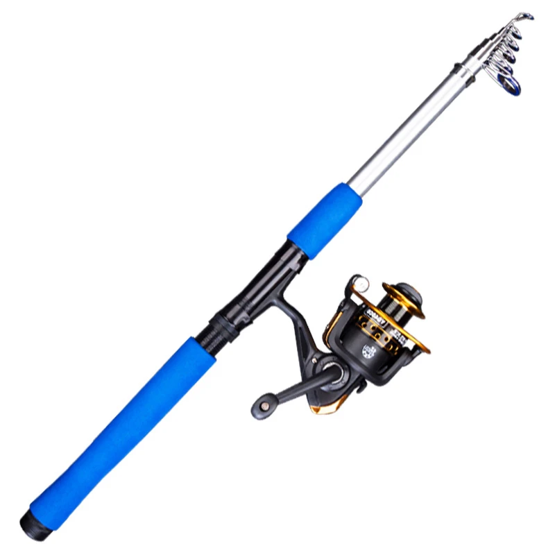 DEVANO high quality Spinning Telescopic Fishing Rod and Reel Combo Kit Set, with Line Lures Hooks Reel