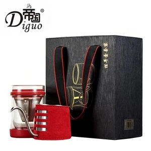 Diguo 2020 Popular 200ml Portable Stainless Steel Kettle + Pyrex Glass Cup Hand Drip Bag Coffee Tea Gift Set