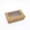 Disposable take away packing cardboard kraft paper food containers lunch box with window