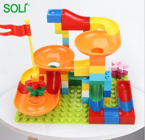 Diy Changeable Rolling Ball Slide Children Building Block Toy Size Particles Assembled Early Education Toy
