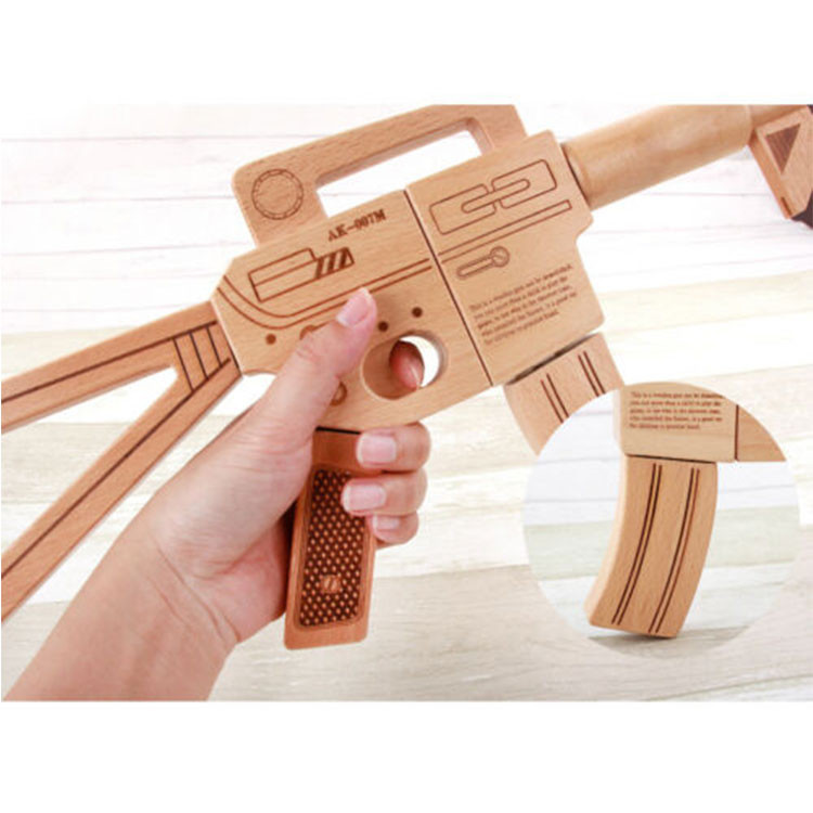 Buy Diy Simulation Model Wooden Rifle Gun Toy Pretend Play Fighting ...