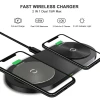 Double 15w Qi Fast Charging Wireless Charger Support   For  Smart Phones
