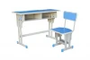 Double student desk and chair reinforced strengthen school furniture steel frame