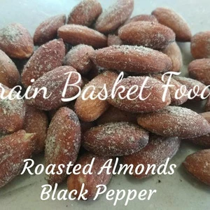 Dry Roasted almonds Black Pepper Flavoured Salty Healthy Nutritious And Crispy Nut Snack