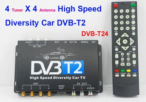 DVB-T24 Car DVB-T2 with four antenna satellite tv receiver for Russia