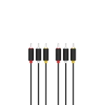 Elastic black 3 rca to 3 rca av audio video cable for Set top box