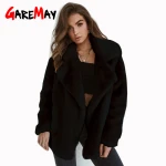 Elegant Brown Shaggy Women Faux Fur Coat Streetwear 2020 Autumn Winter Warm Plush Teddy Coat Female White Furry Fluffy Jacket