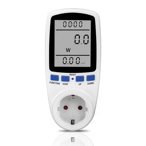 EU Plug Electric Power Socket Power Meter With Large LCD Screen And Overload Protection