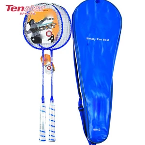 Excellent aluminum alloy badminton racket with steel shaft