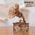 Import Factory Classic Wooden DIY Creative Phonograph shaped Clockwork DIY Music box wood phonograph wooden music box from China