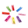 Factory direct sale colored mini wooden clothes craft peg wood clip for hanging photo home decoration