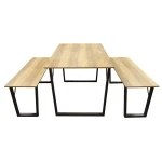 Factory direct sale  dining table and chair set dining room outdoor dinning table and chair with iron leg