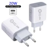 Factory Direct Supply PD 20W Quick Charger EU US Plug USB-C Power Adaptor For iPhone 12 12 pro X, Xs, Xiaomi Phone