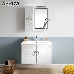 Factory direct supply PVC bathroom sink basin cabinet and cabinet combo bathroom vanity