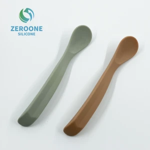 Factory Manufacture Food Grade Infant Feeding Spoon Bowl Spoon Fork Silicone Spoon Baby