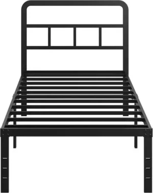 Factory wholesale no spring mattress with 16 inch headboard double bed frame easy to assemble no noise high bearing capacity