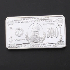 Fake Bill Bullion Coin commercial custom made metal gold clad plated tungsten bar 24k pure gold silver bullion bars