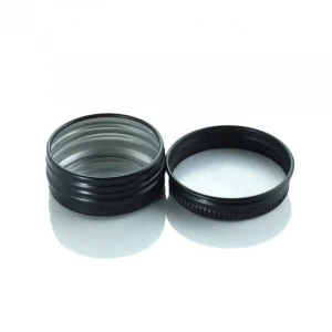 Fancy factory price 15g matt black empty tin cans 15ml empty round Aluminum cosmetic jar screw top tin can (NAL02-15)