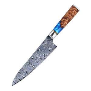 Fangzuo New Product 8 Inch Professional 67 Layers Damascus Steel Damast Kitchen Knives Japanese Chefs Knife with wood handle